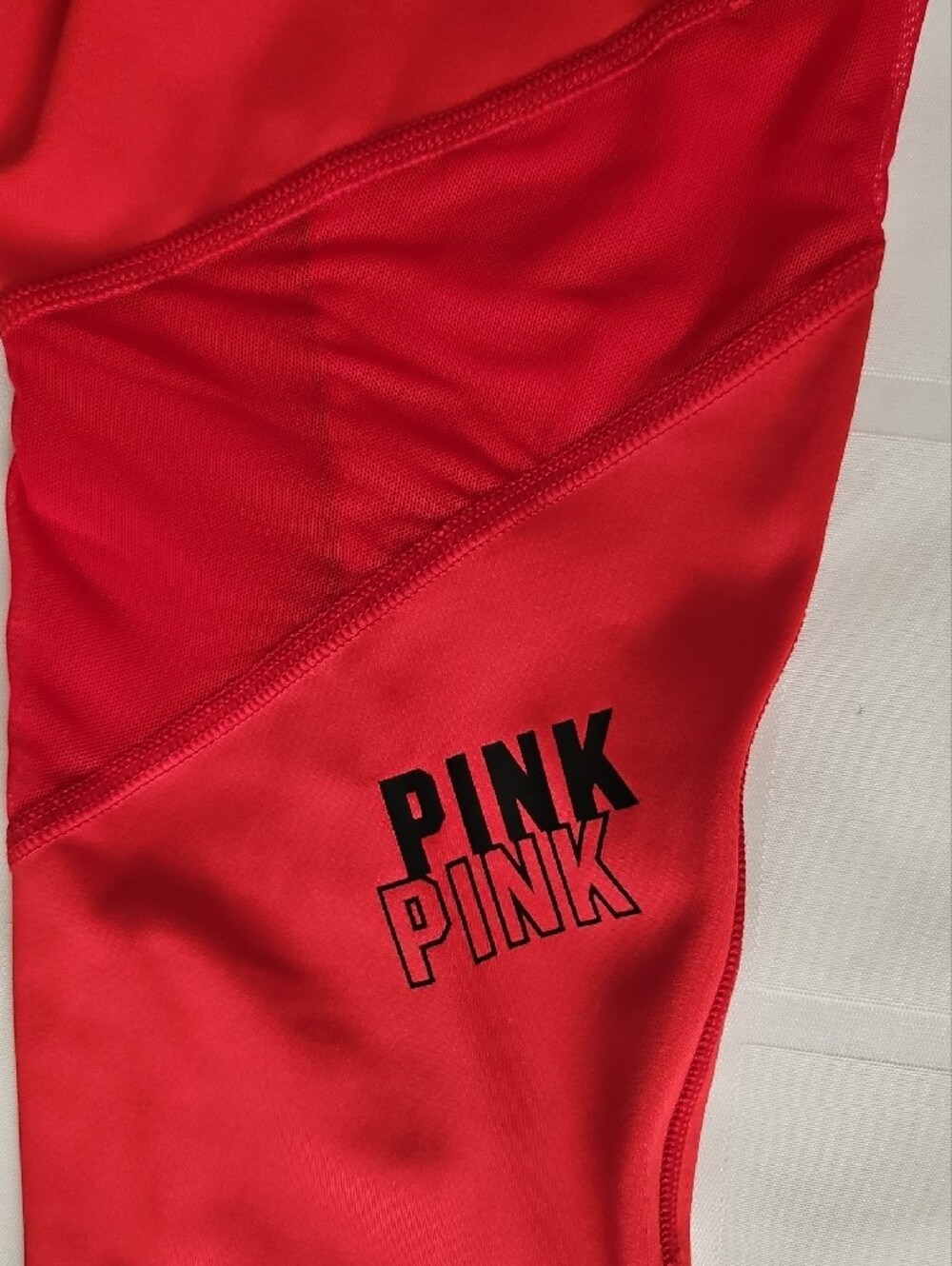 PINK Victoria's Secret Red/Pink Active Leggings & Sports Bra Set - Picture 5 of 7